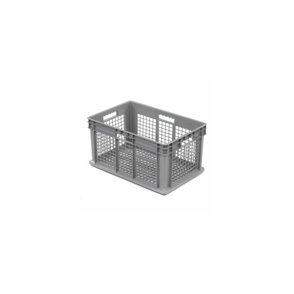 Akro-Mils Mesh Straight Wall Storage Container, 23-3/4 in L x 15-3/4 in W x 12-1/4 in H, Gray, 3 PK 37612GREYGBL - main